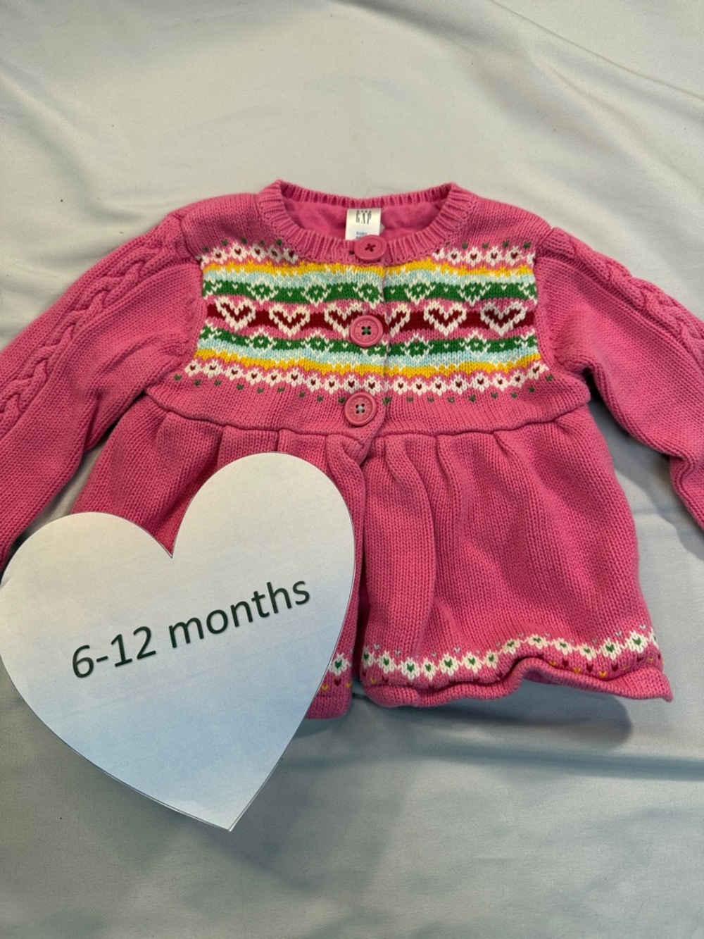 GAP - Pink Knit Long Sleeve Cardigan Sweater